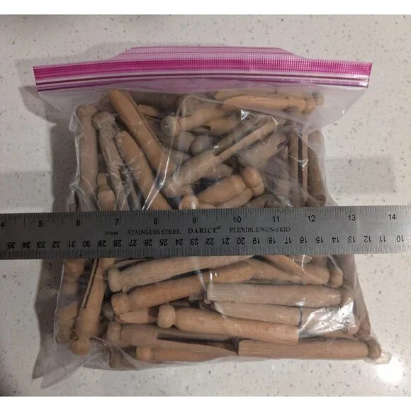 Vintage Wooden Clothespins 1 gallon bag rustic laundry craft - Picture 10 of 11